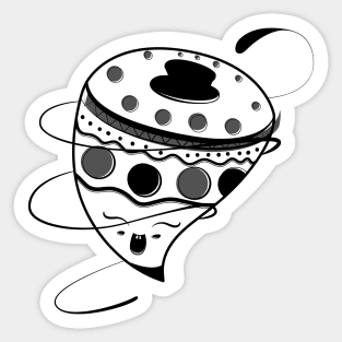 B&W Spinning Top Sticker